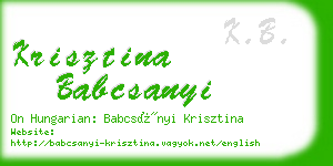 krisztina babcsanyi business card